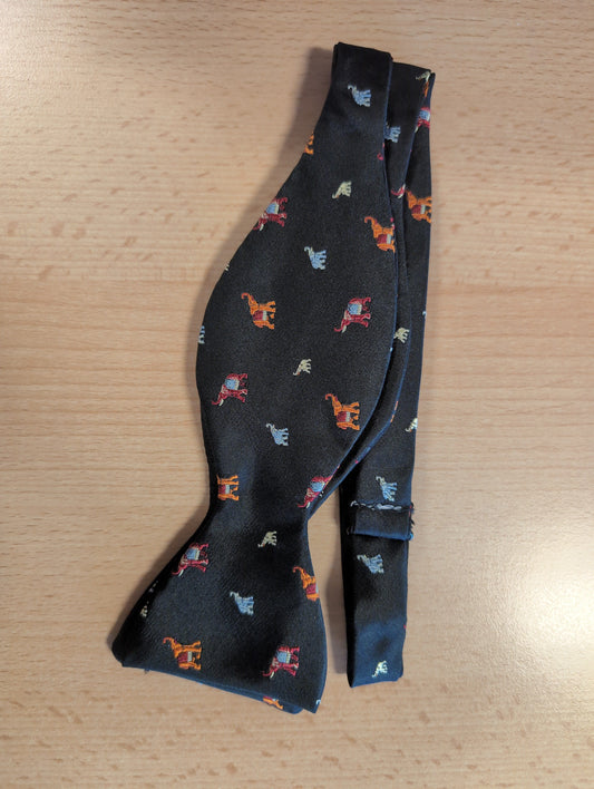 Self-Tie Bow Tie - STOCK CLEARANCE - Bow Ties - Black Silk Elephants 