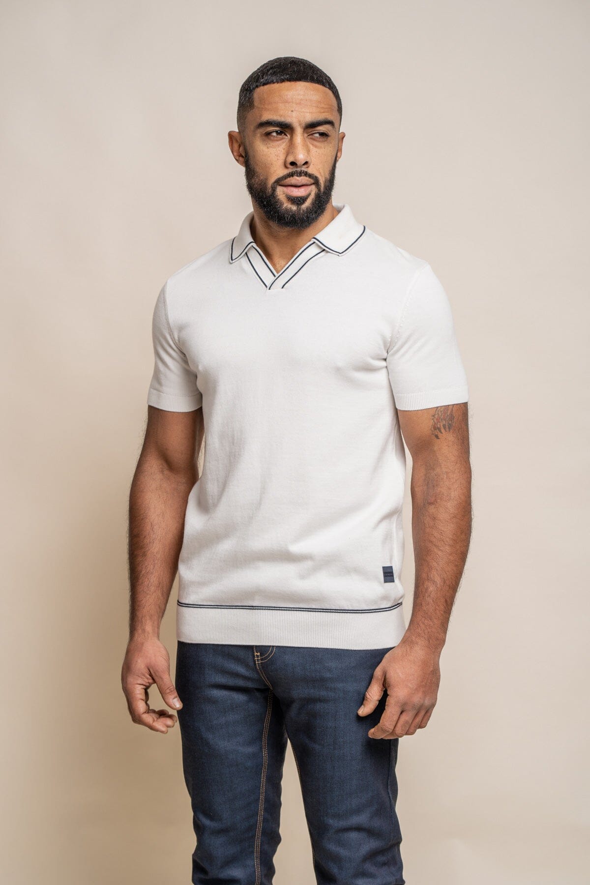 Seppi Ecru Polo Shirt - Polo Shirts - S 
