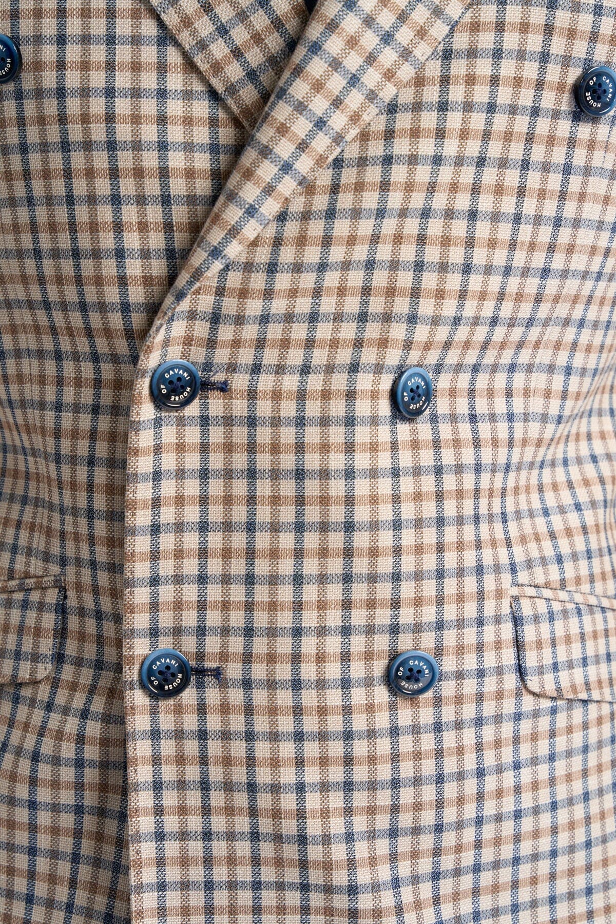 Sergio Double Breasted Beige Blazer - Blazers & Jackets - 