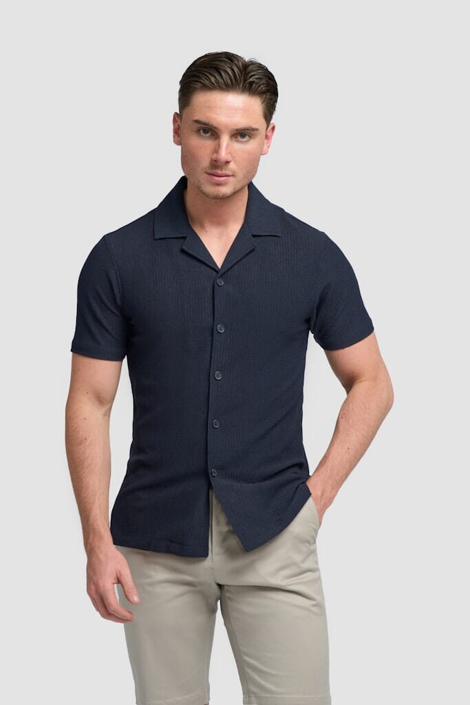 Silva Short-Sleeve Shirt - Shirts - Navy S 