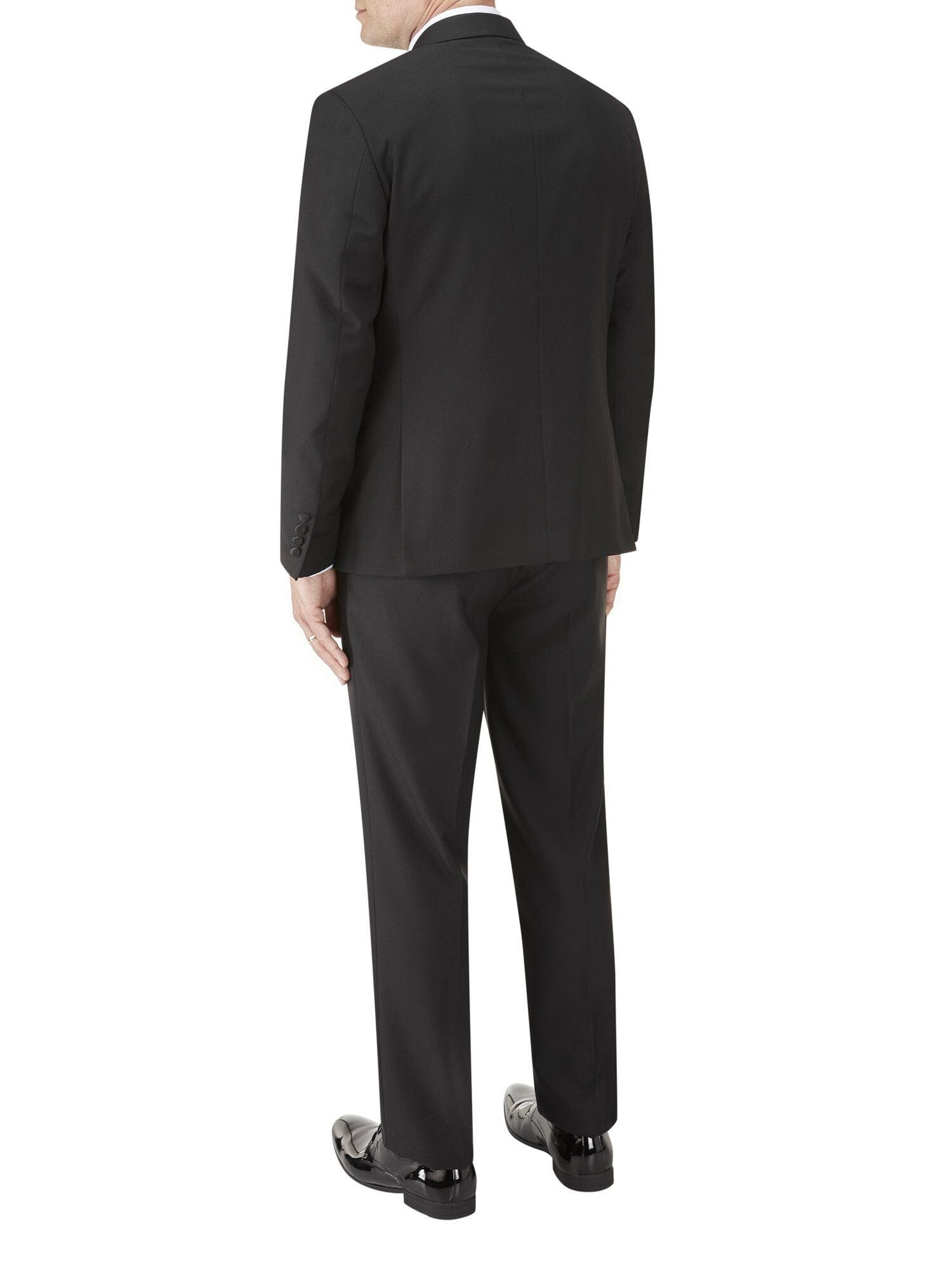 Sinatra Double Breasted 2 Piece Black Dinner Suit - Suits - - THREADPEPPER