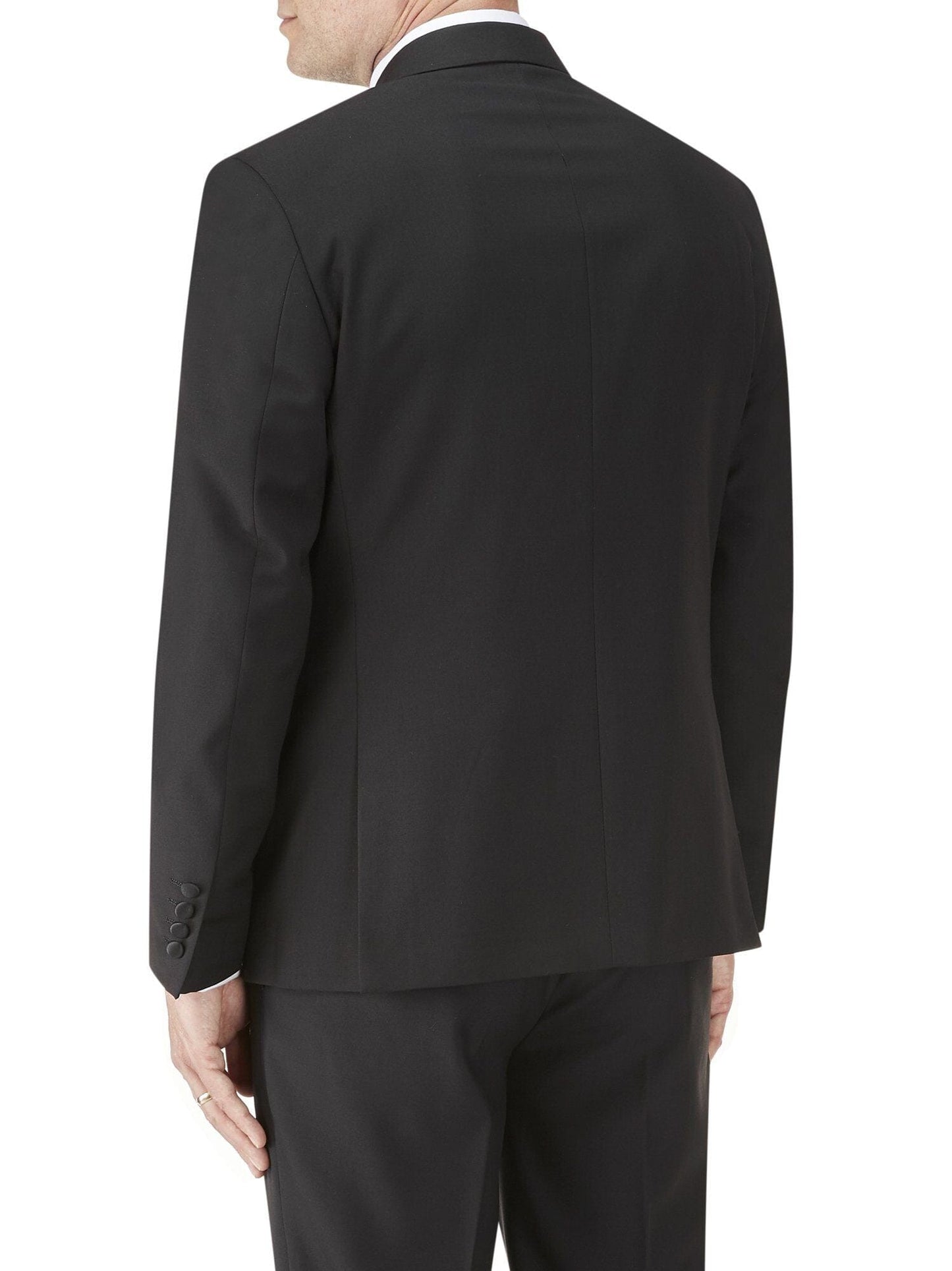 Sinatra Double Breasted 2 Piece Black Dinner Suit - Suits - - THREADPEPPER