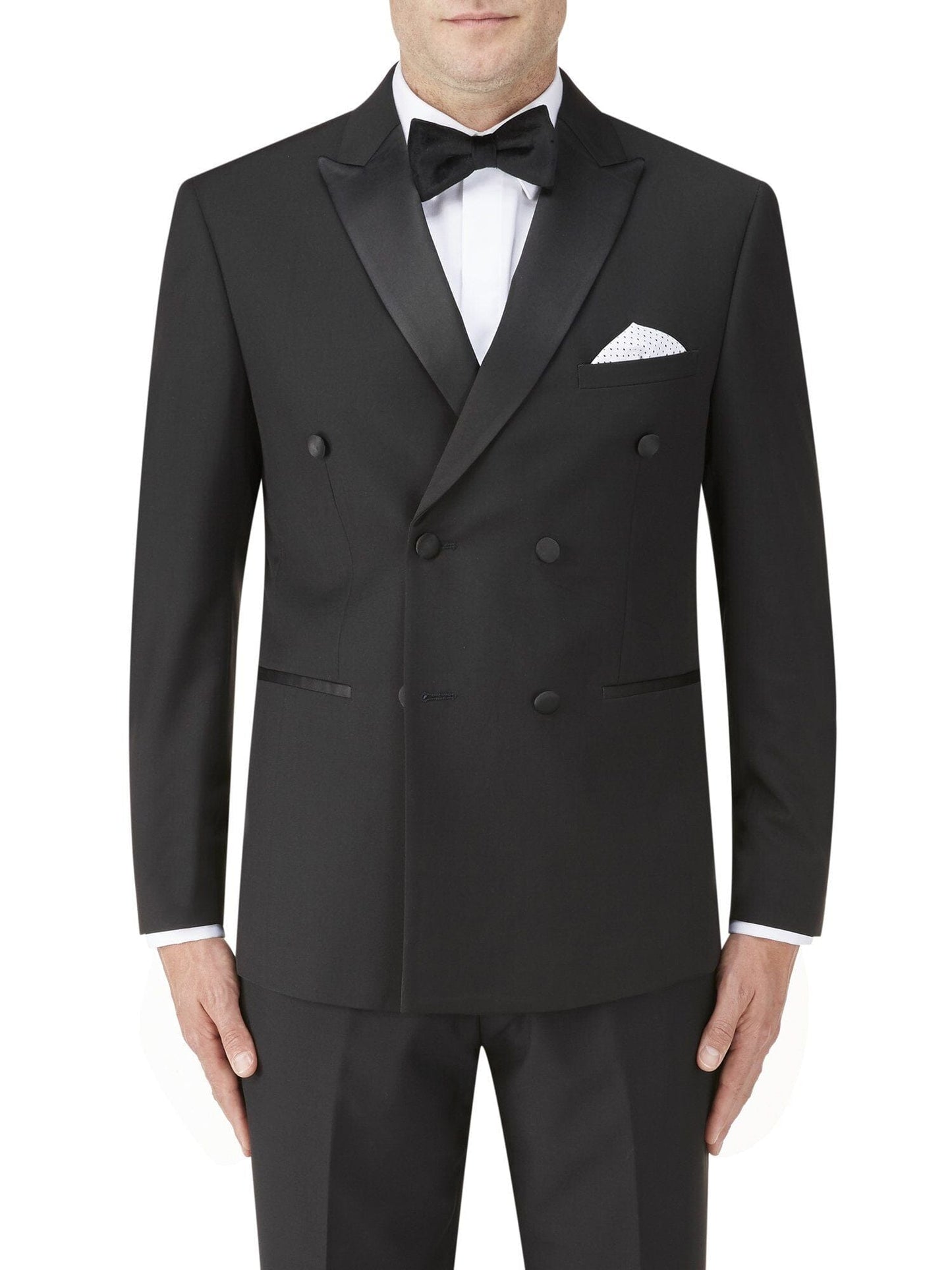 Sinatra Double Breasted Black Dinner Jacket - STOCK CLEARANCE - Blazers & Jackets Sale - 40R 