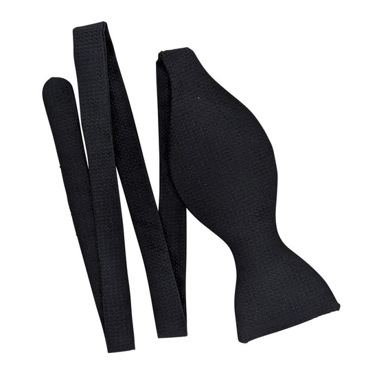 Single End Black Barathea Self-Tie Bow Tie - Bow Ties - 