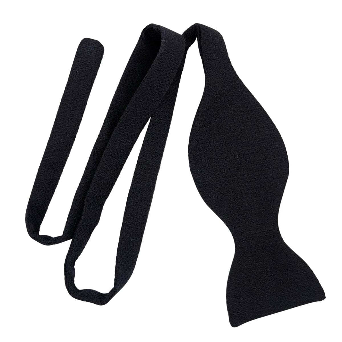 Single End Black Marcella Self-Tie Bow Tie - Formalwear - 