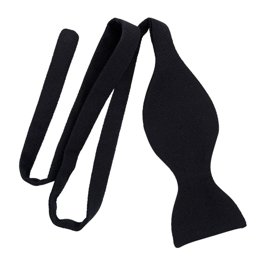 Single End Black Marcella Self-Tie Bow Tie - Formalwear - 