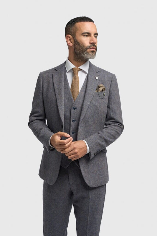 Thomas Grey Herringbone Jacket - Blazers & Jackets - 34R 