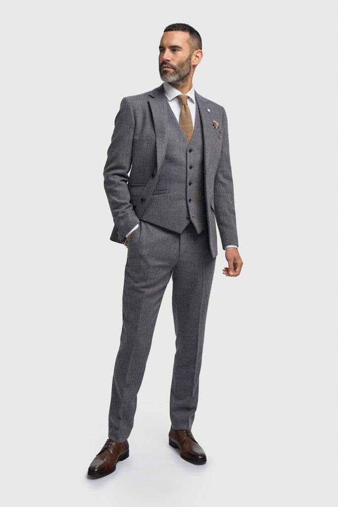 Thomas Grey Herringbone Jacket - Blazers & Jackets - 