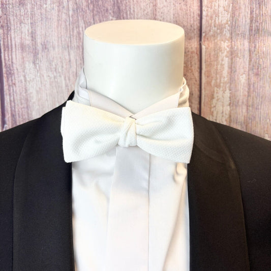 White Marcella Batswing Bow Tie - Bow Ties - 