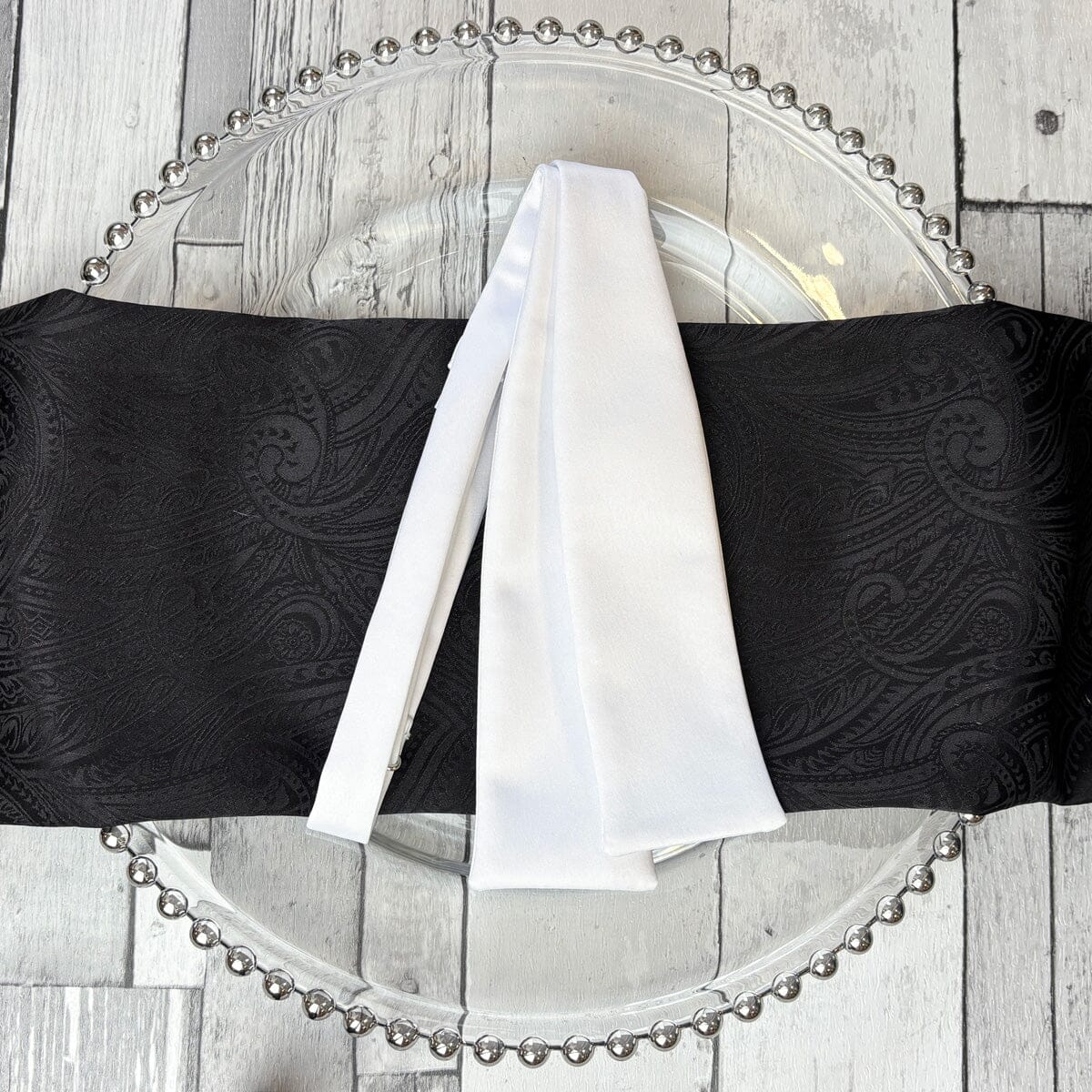 White Satin Batswing Bow Tie - Bow Ties - 