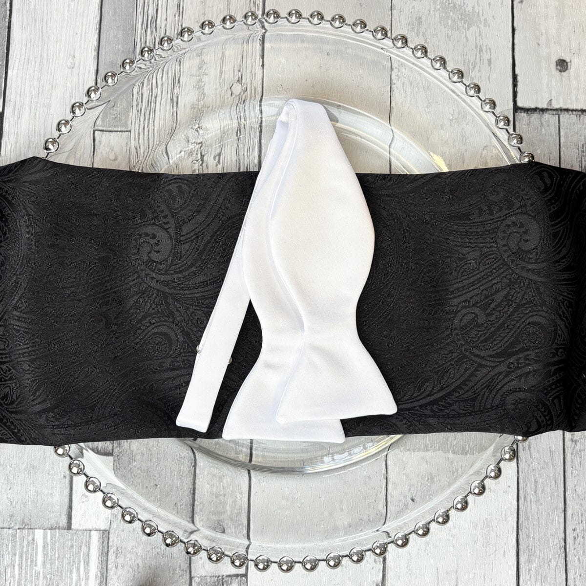 White Satin Bow Tie - Bow Ties - 