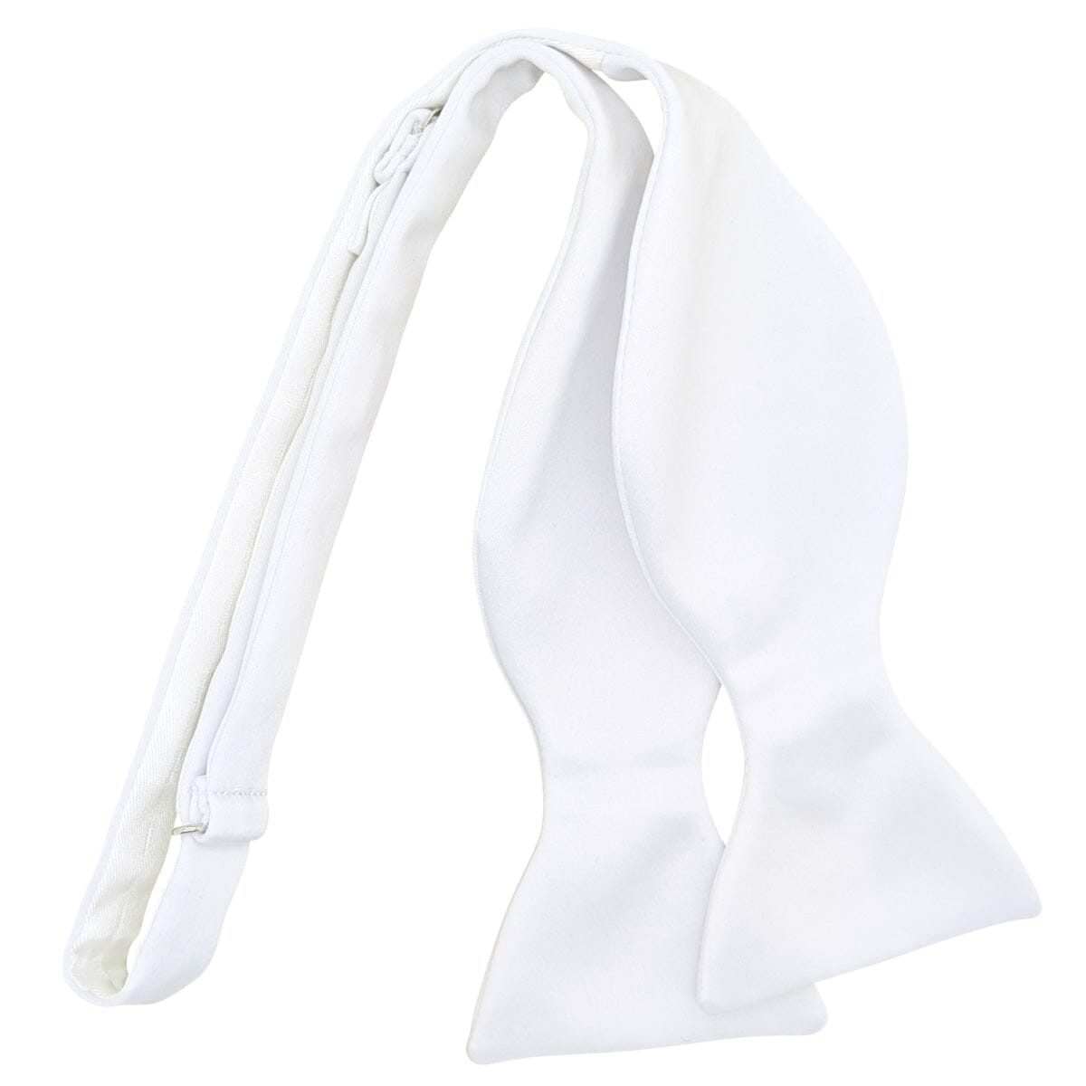 White Satin Bow Tie - Bow Ties - Self-Tie 