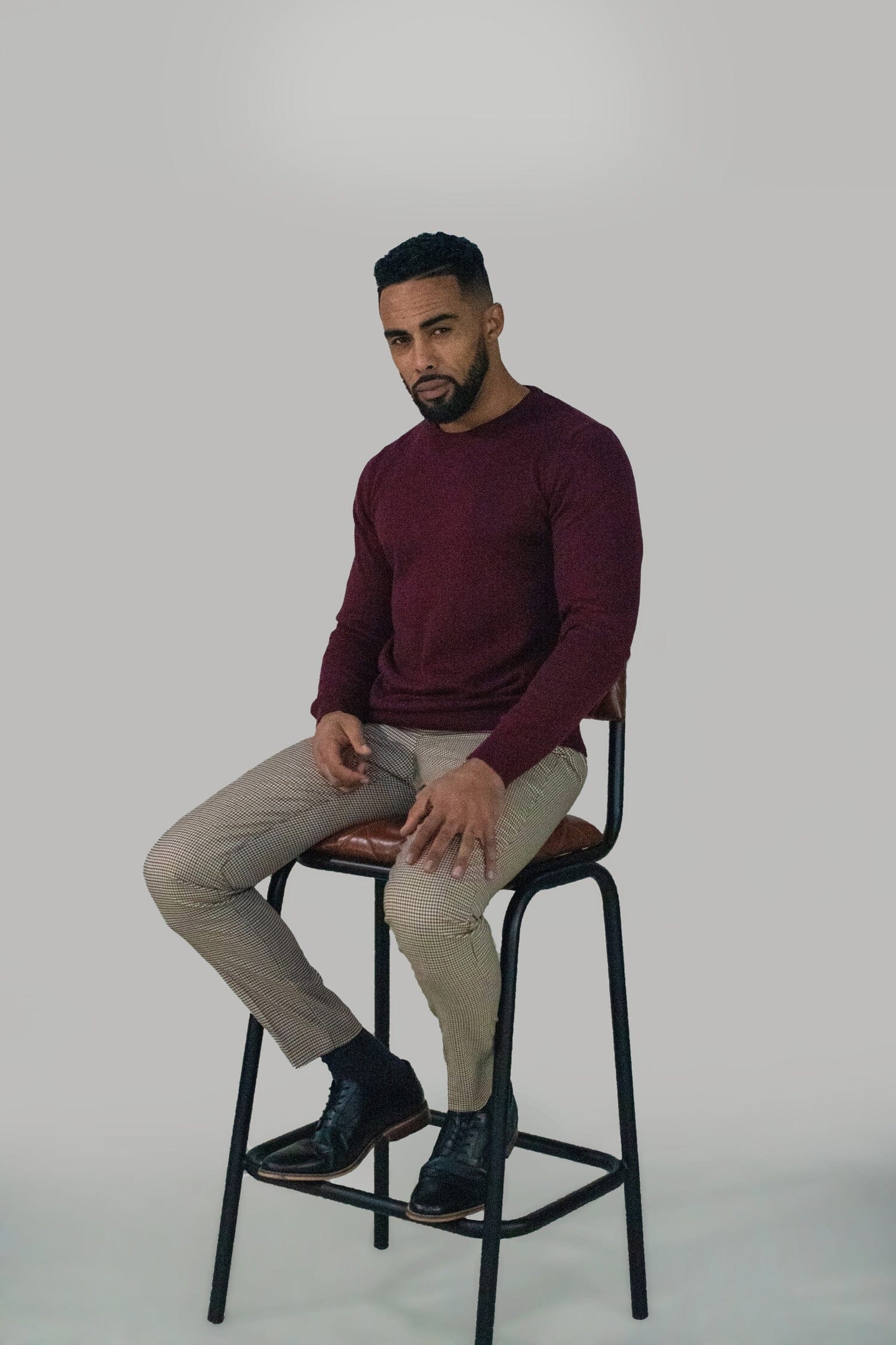 Wine Red Crewneck Jumper - Jumpers - - THREADPEPPER