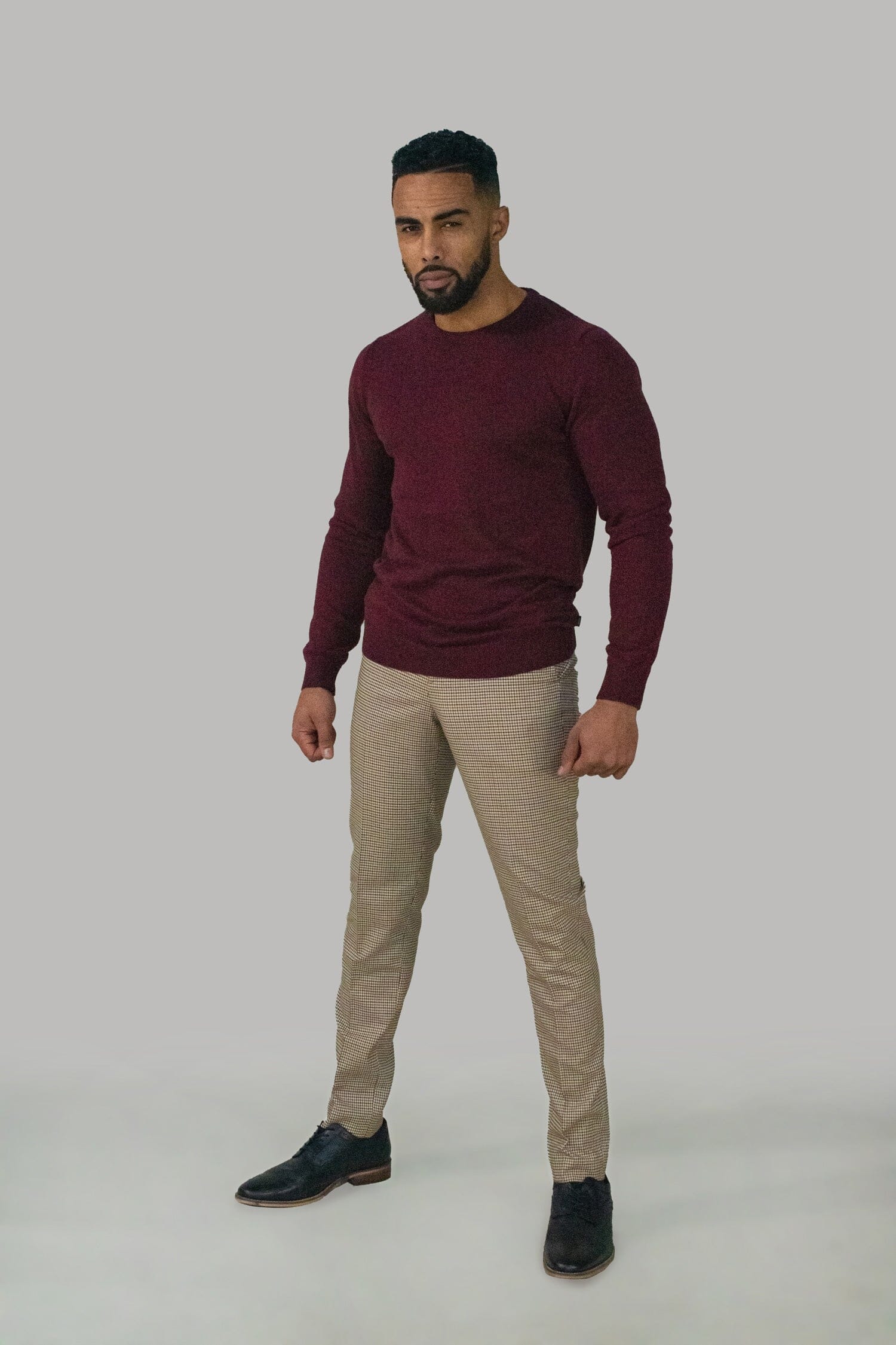 Wine Red Crewneck Jumper - Jumpers - - THREADPEPPER