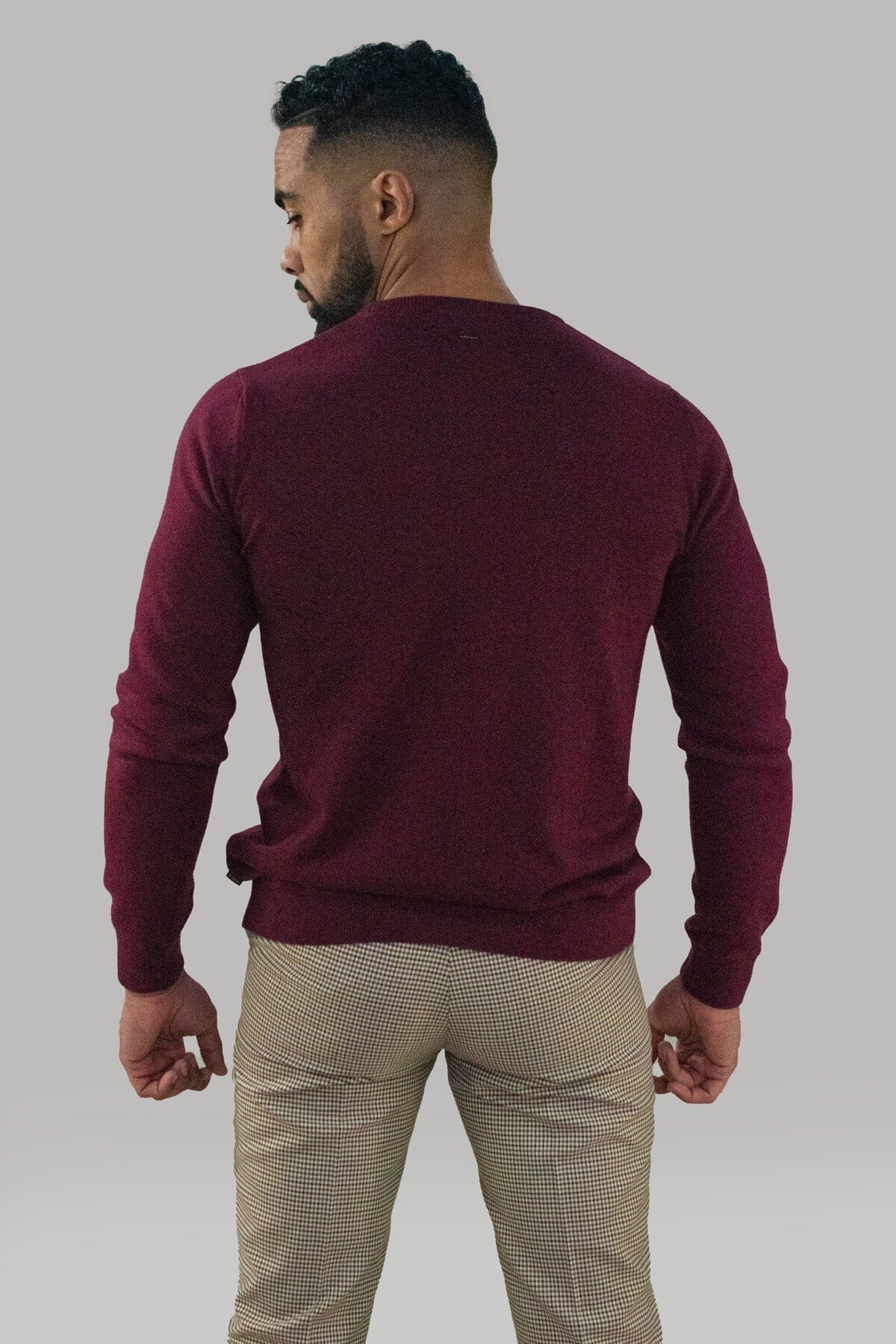 Wine Red Crewneck Jumper - Jumpers - - THREADPEPPER