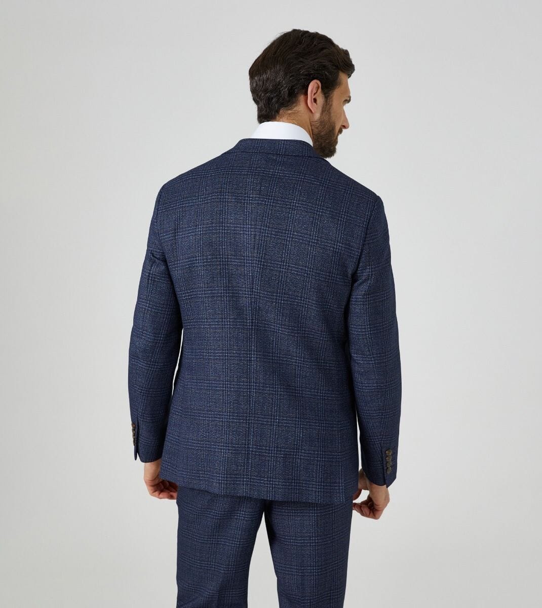 Woolf Blue Check 3 Piece Suit - Suits - 
