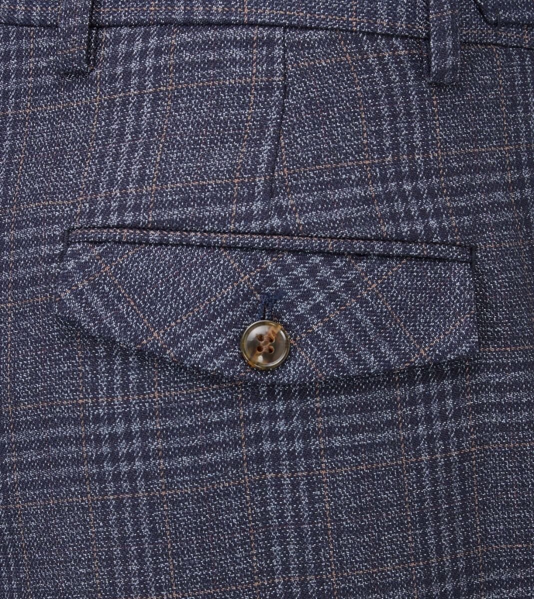 Woolf Blue Check Trousers - STOCK CLEARANCE - Trousers Sale - 