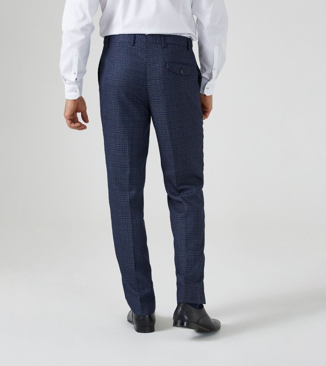 Woolf Blue Check Trousers - STOCK CLEARANCE - Trousers Sale - 
