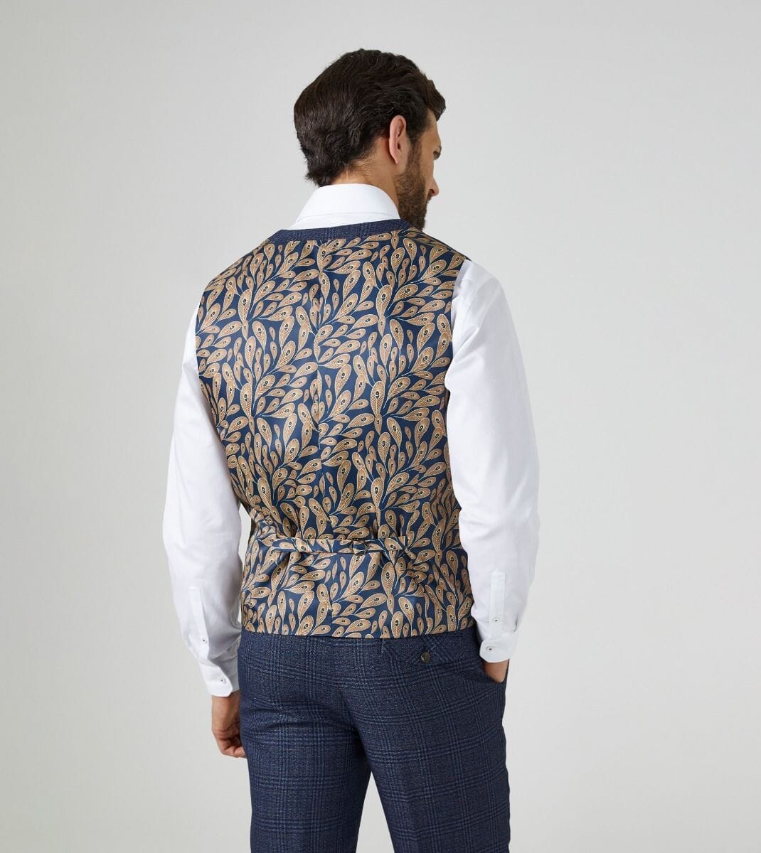 Woolf Blue Check Waistcoat - STOCK CLEARANCE - Waistcoats Sale - 