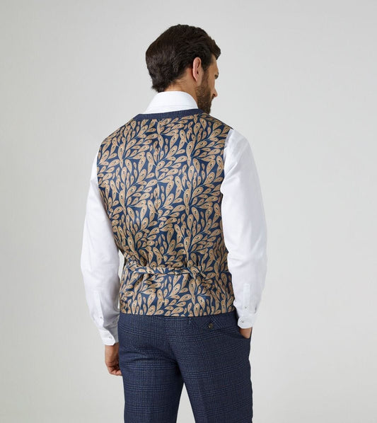 Woolf Blue Check Waistcoat - STOCK CLEARANCE - Waistcoats Sale - 