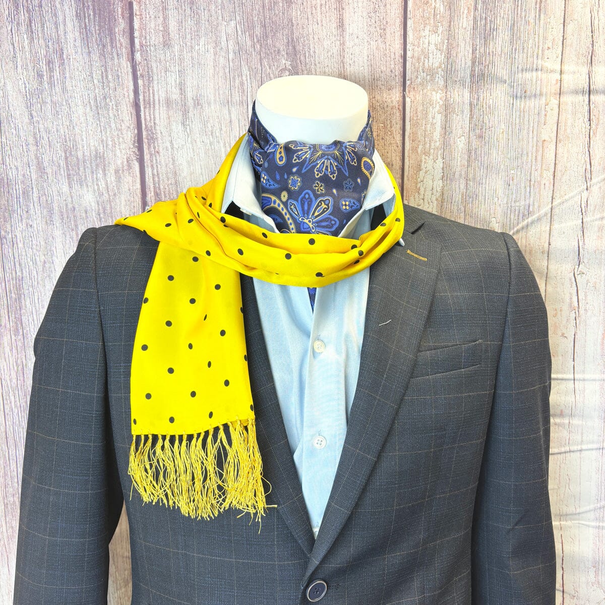 Yellow Dot Silk Scarf - Scarves - 