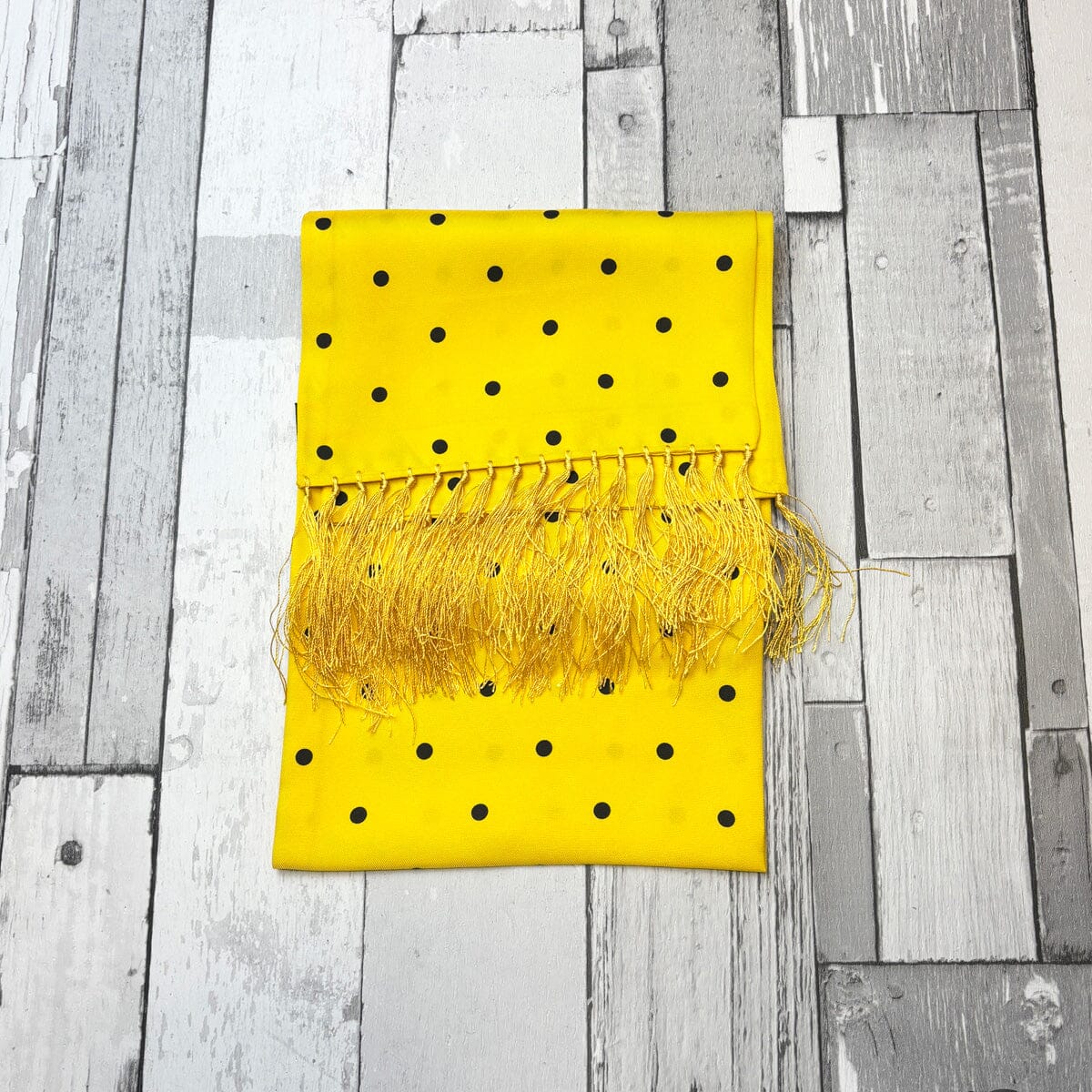 Yellow Dot Silk Scarf - Scarves - 