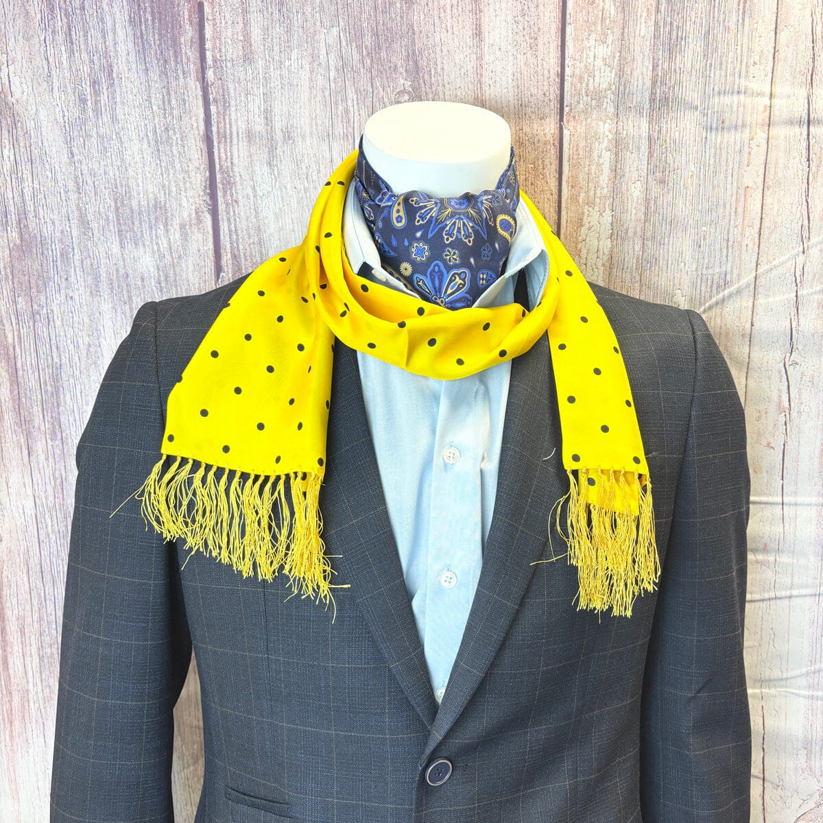 Yellow Dot Silk Scarf - Scarves - 