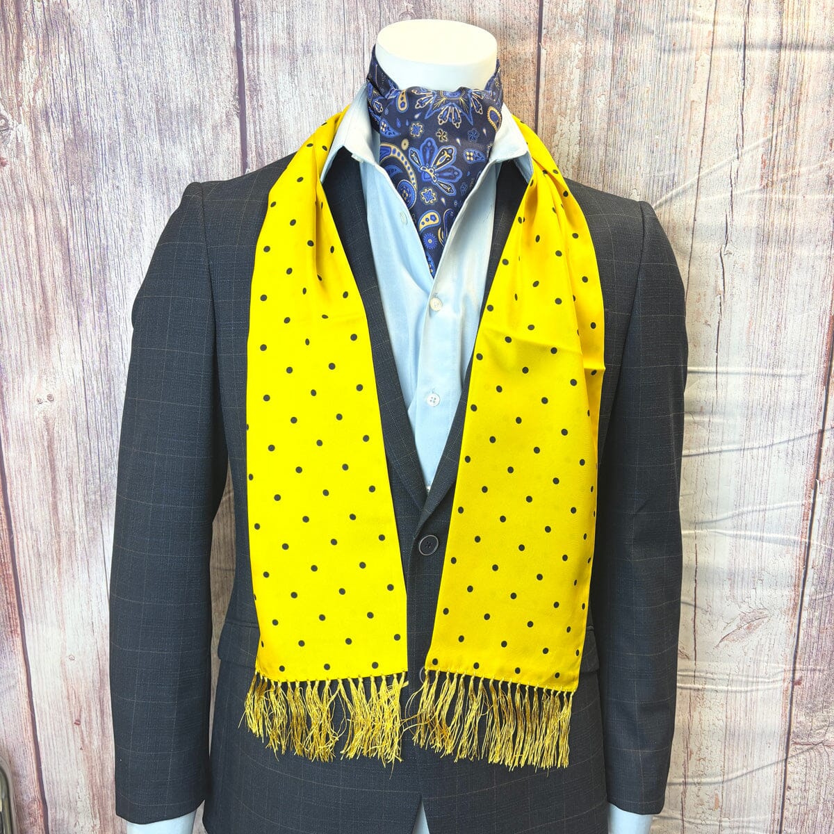 Yellow Dot Silk Scarf - Scarves - 