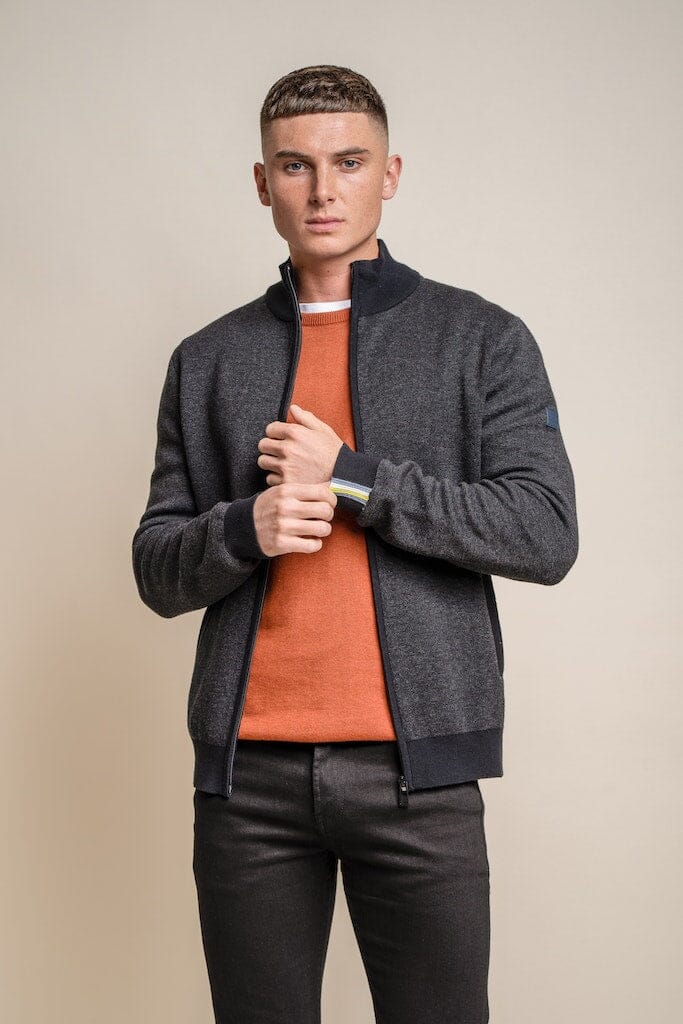 Zip-Up Jacket - Clothing Sale - Charcoal S 