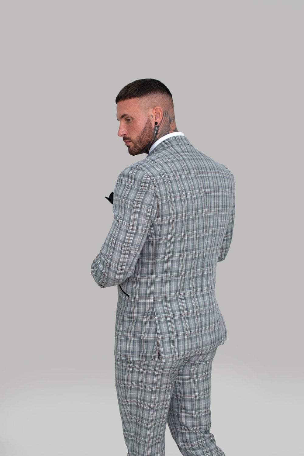 Grey Checked Trousers - STOCK CLEARANCE - Trousers - - THREADPEPPER
