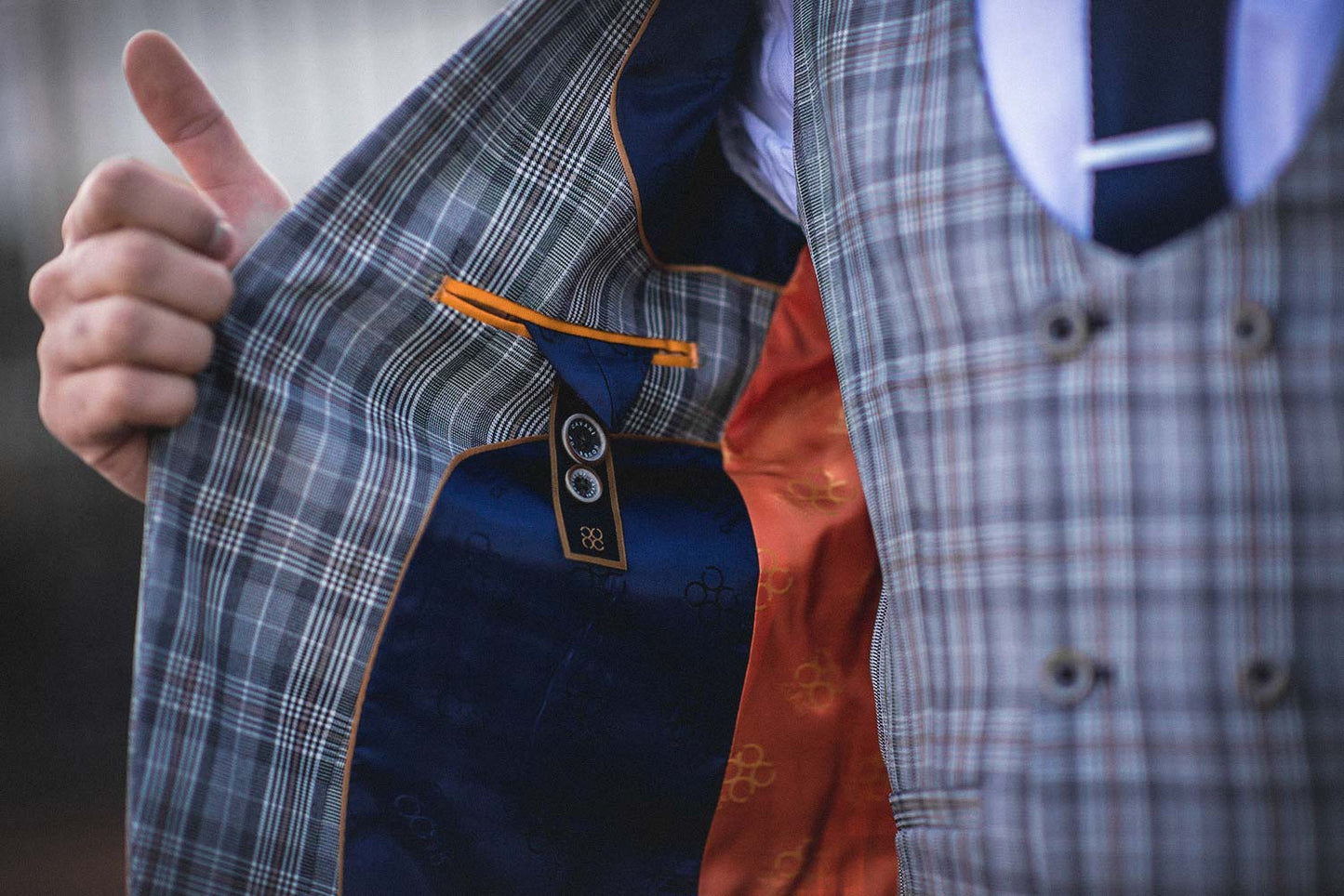 Grey Checked Blazer - STOCK CLEARANCE - Clearance Jackets - - THREADPEPPER