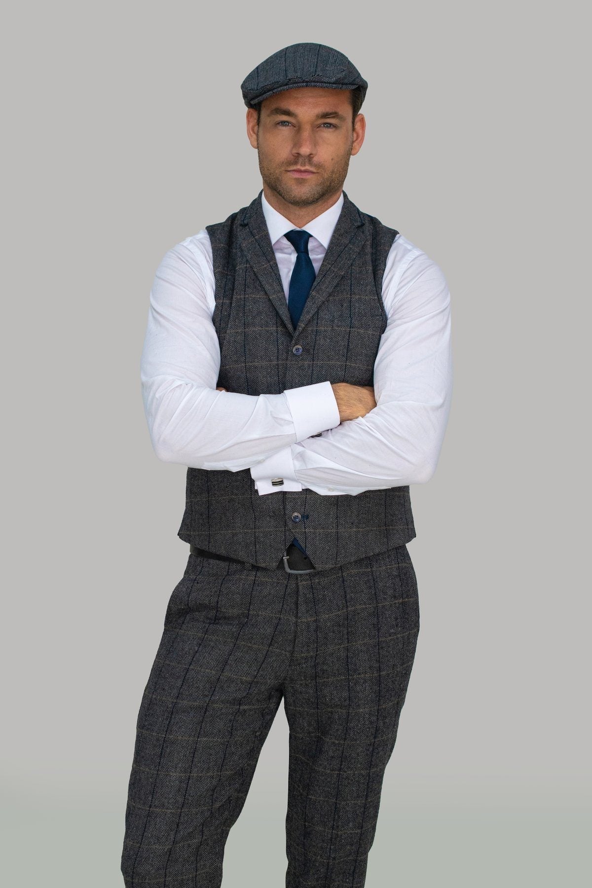 Country Tweed Grey Waistcoat - STOCK CLEARANCE - Waistcoats - - THREADPEPPER