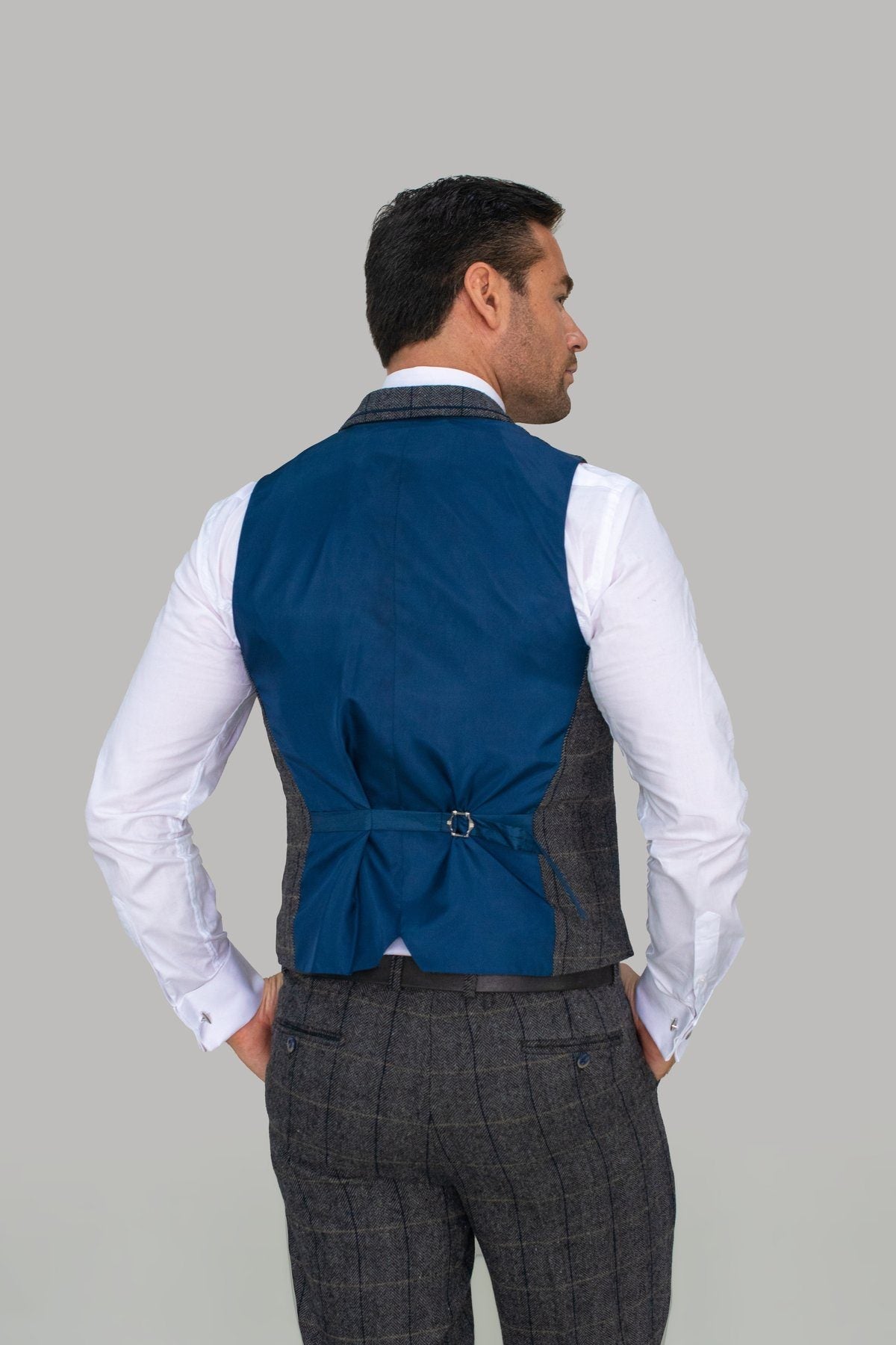 Country Tweed Grey Waistcoat - STOCK CLEARANCE - Waistcoats - - THREADPEPPER