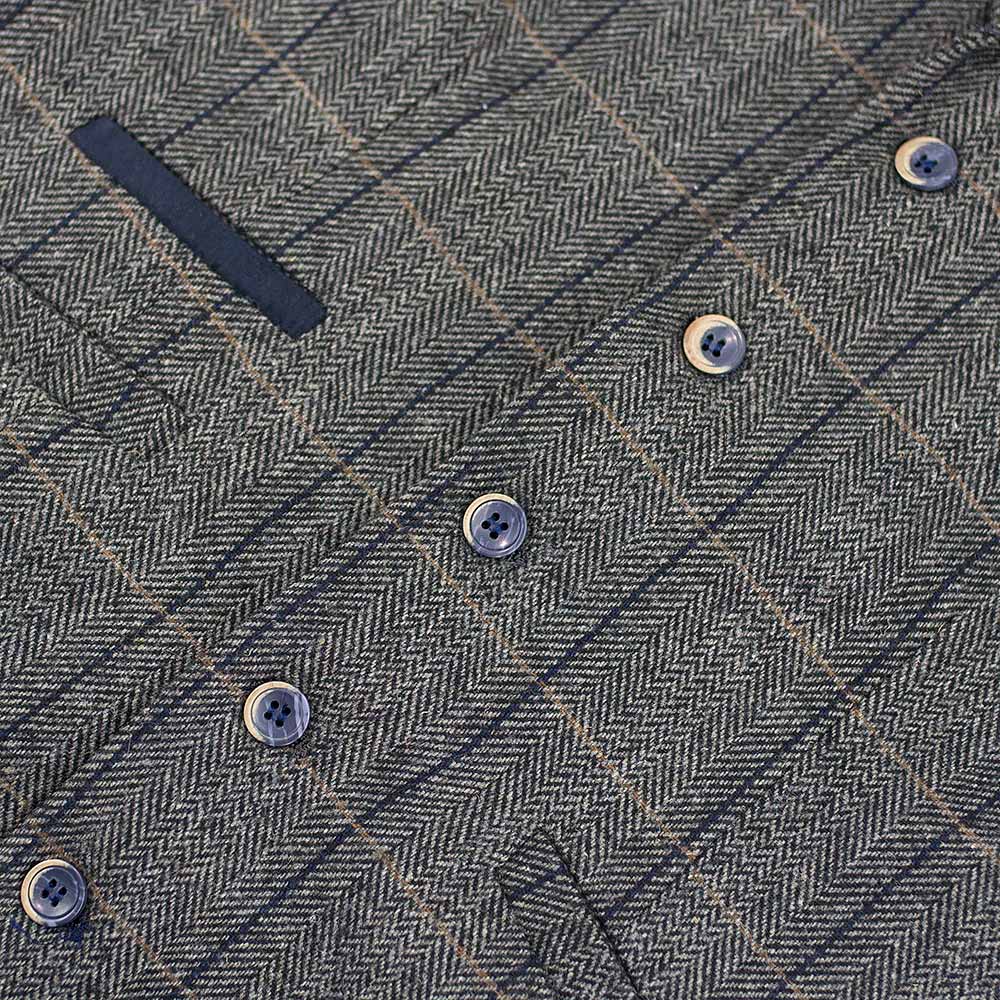 Country Tweed Grey Waistcoat - STOCK CLEARANCE - Waistcoats - - THREADPEPPER