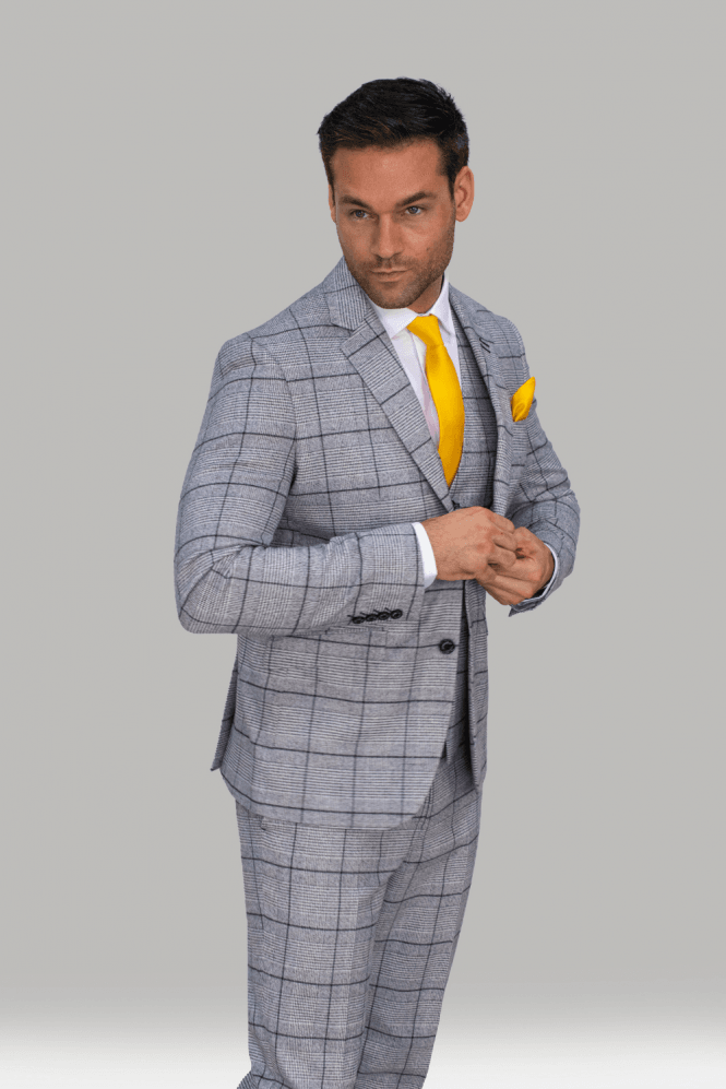Pale Grey Checked Jacket - STOCK CLEARANCE - Clearance Jackets - - THREADPEPPER