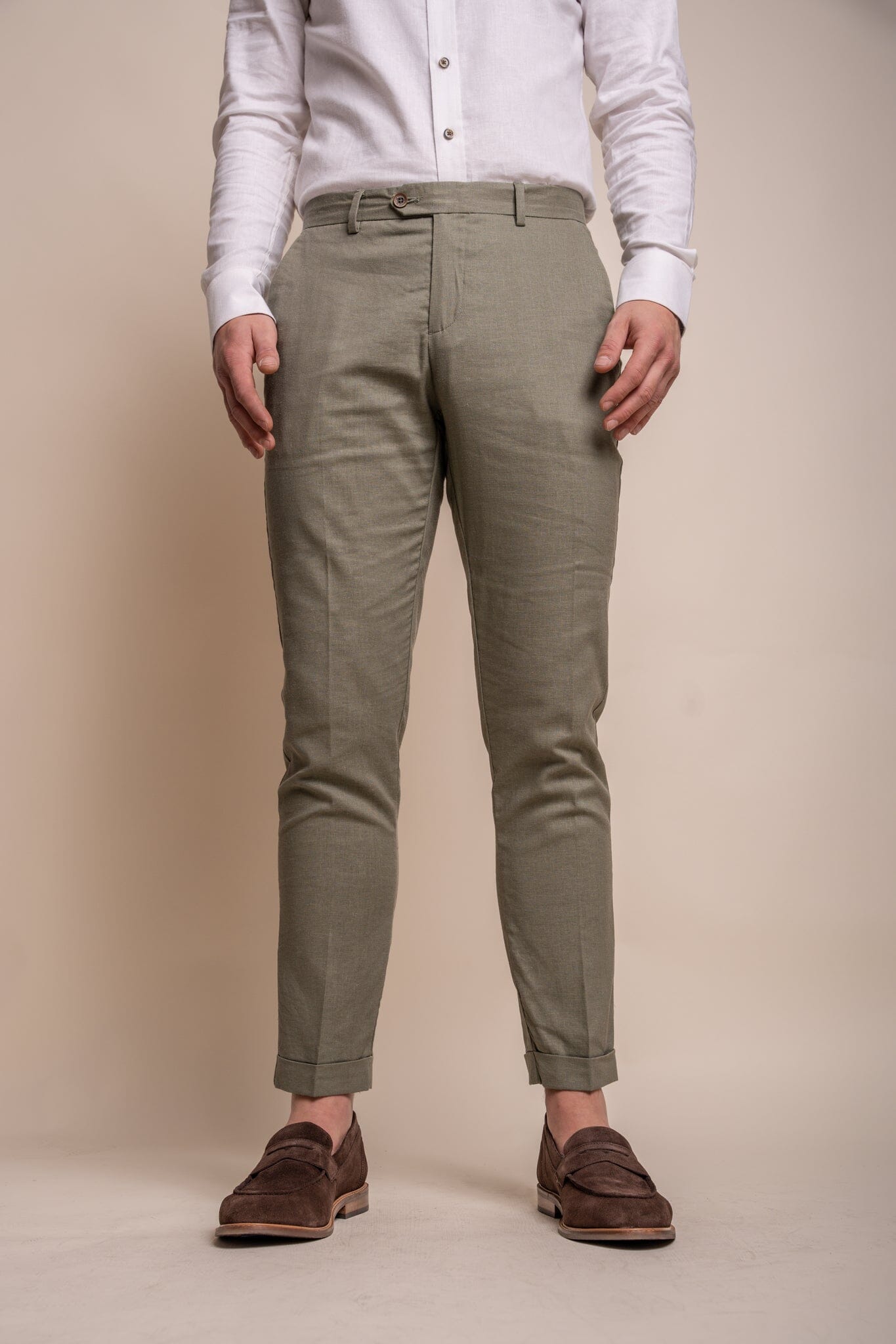 Alvari Sage Linen Trousers - Trousers - 28R - THREADPEPPER