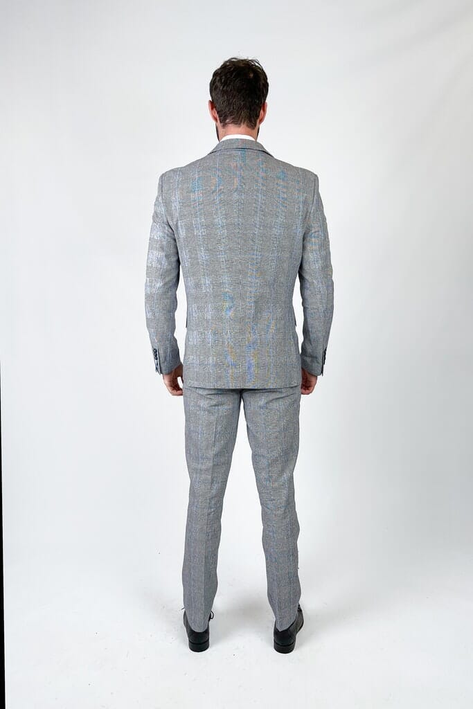 Arriga Grey Checked 3 Piece Suit - Suits - - THREADPEPPER