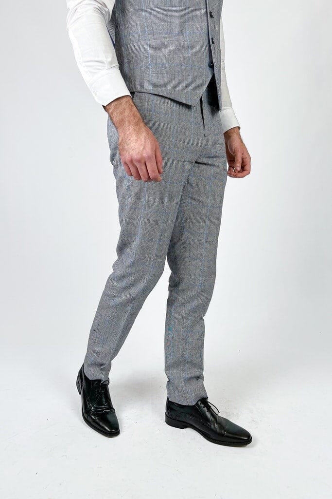 Arriga Grey Checked 3 Piece Suit - Suits - - THREADPEPPER
