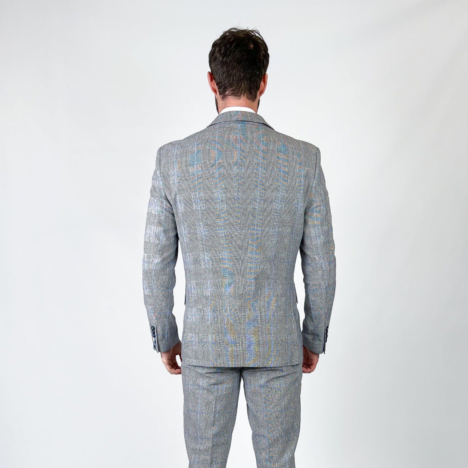 Arriga Grey Checked Blazer - Blazers & Jackets - - THREADPEPPER