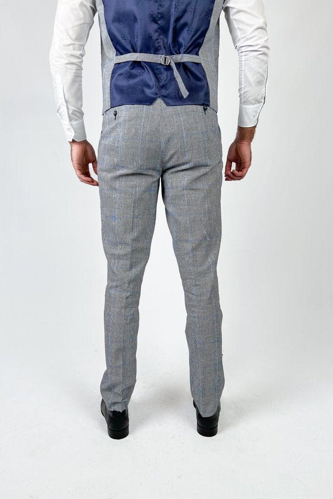 Arriga Grey Checked Trousers - Trousers - - THREADPEPPER