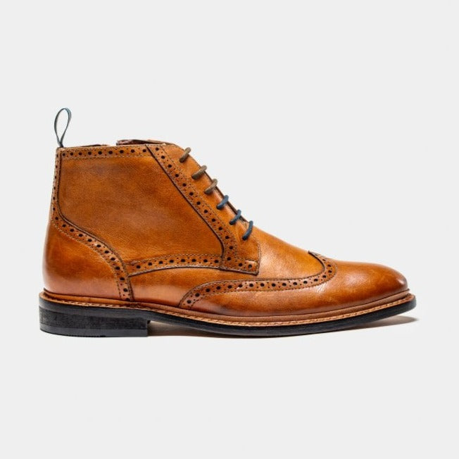 Ashmore Tan Brogue Boots - Boots - 7 - THREADPEPPER