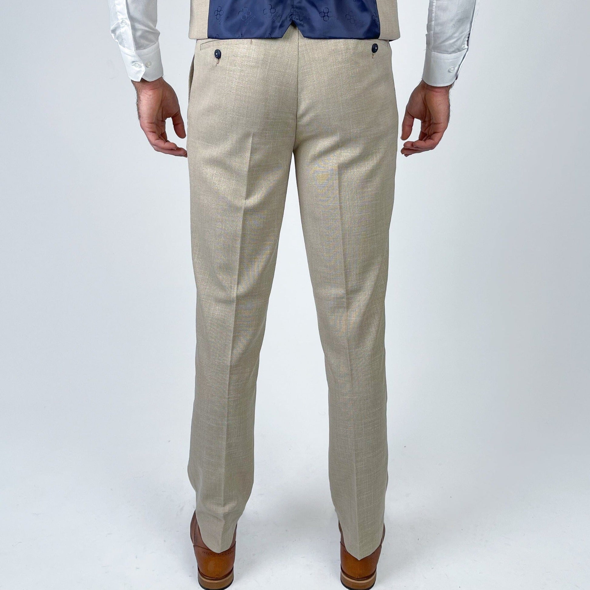 Beige Linen Trousers - STOCK CLEARANCE - Trousers - - THREADPEPPER