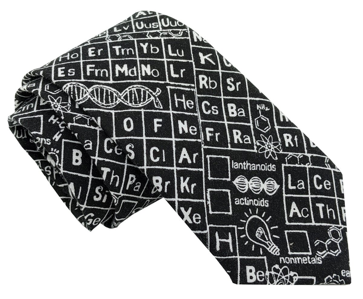 Black Periodic Table Tie - Ties - - THREADPEPPER