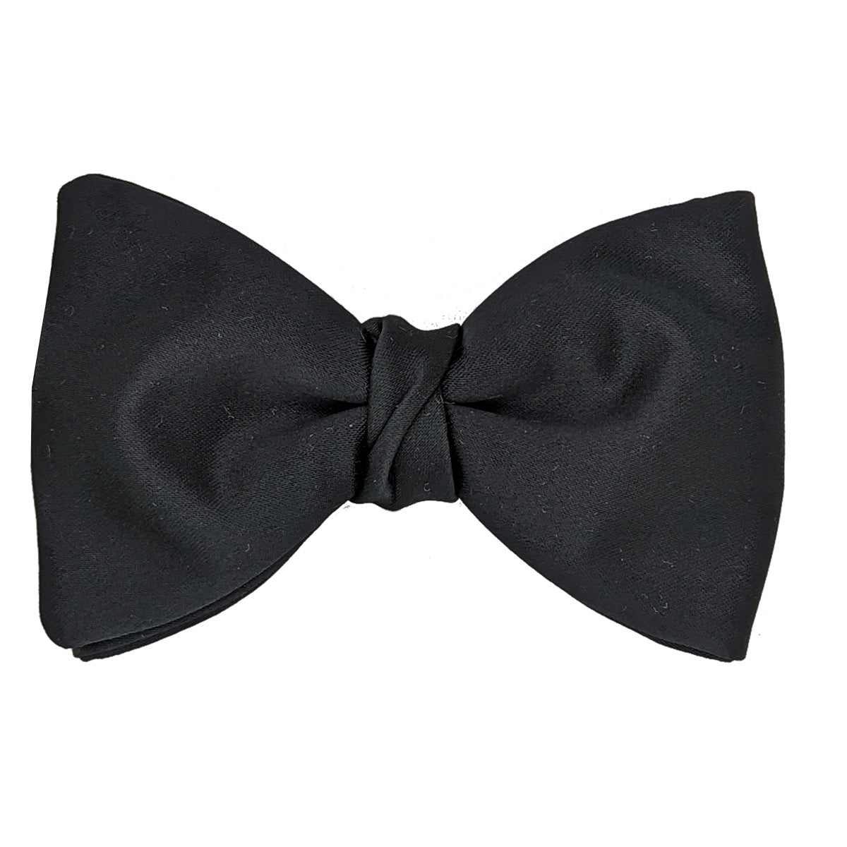 Black Satin Pre-Tied Bow Tie - Bow Ties - - THREADPEPPER