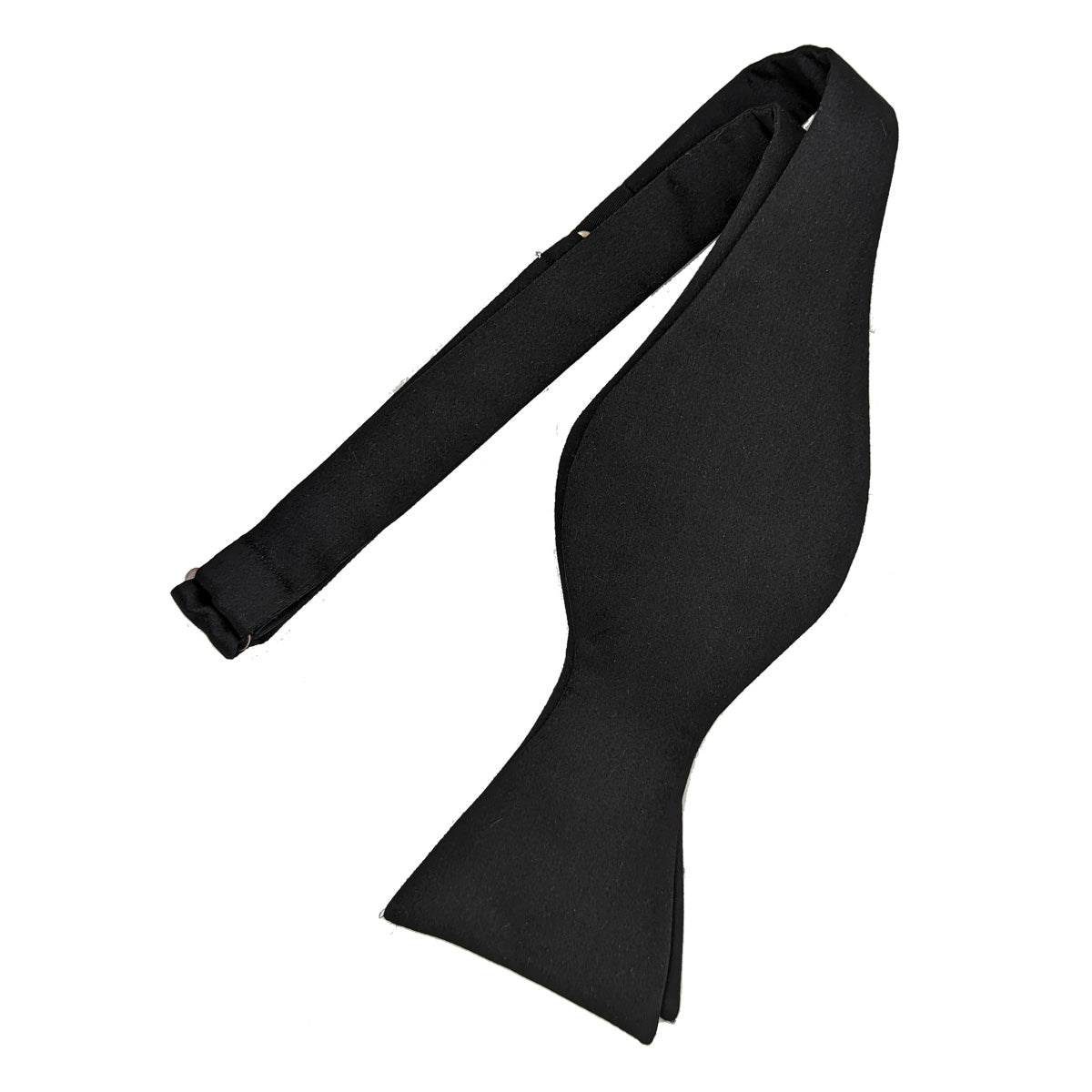 Black Silk Self-Tie Bow Tie - Bow Ties - - THREADPEPPER