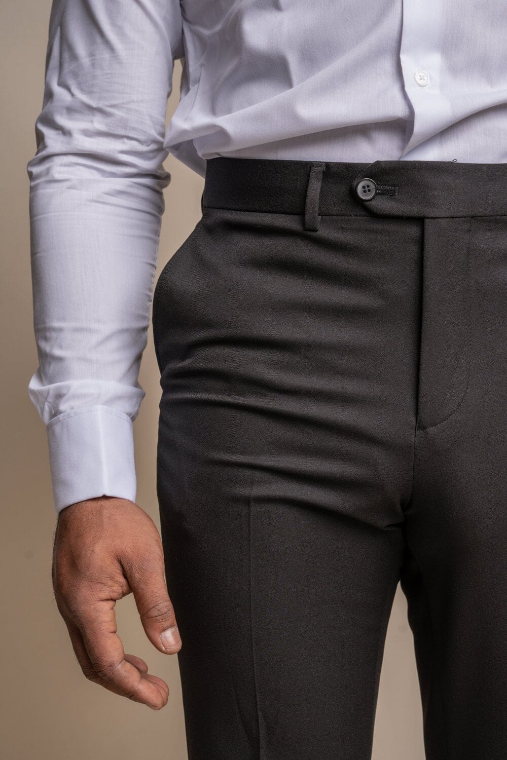 Black Tuxedo Trousers - STOCK CLEARANCE - Trousers - - THREADPEPPER