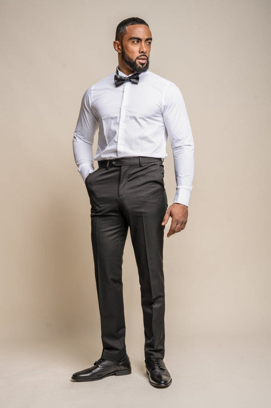 Black Tuxedo Trousers - STOCK CLEARANCE - Trousers - - THREADPEPPER