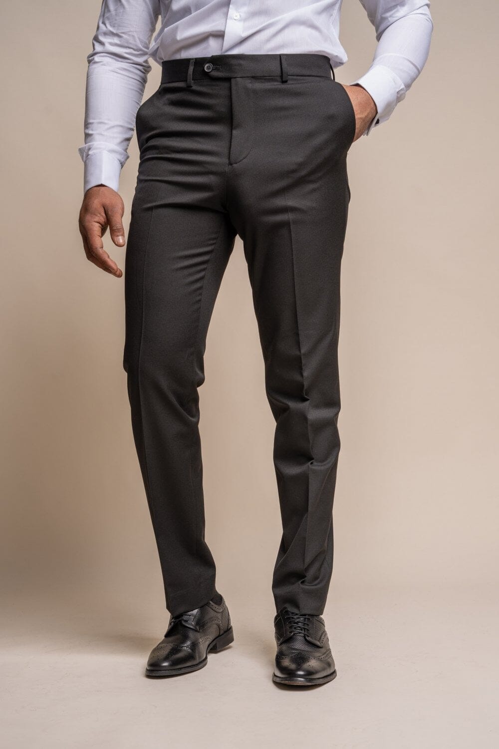 Black Tuxedo Trousers - STOCK CLEARANCE - Trousers - - THREADPEPPER
