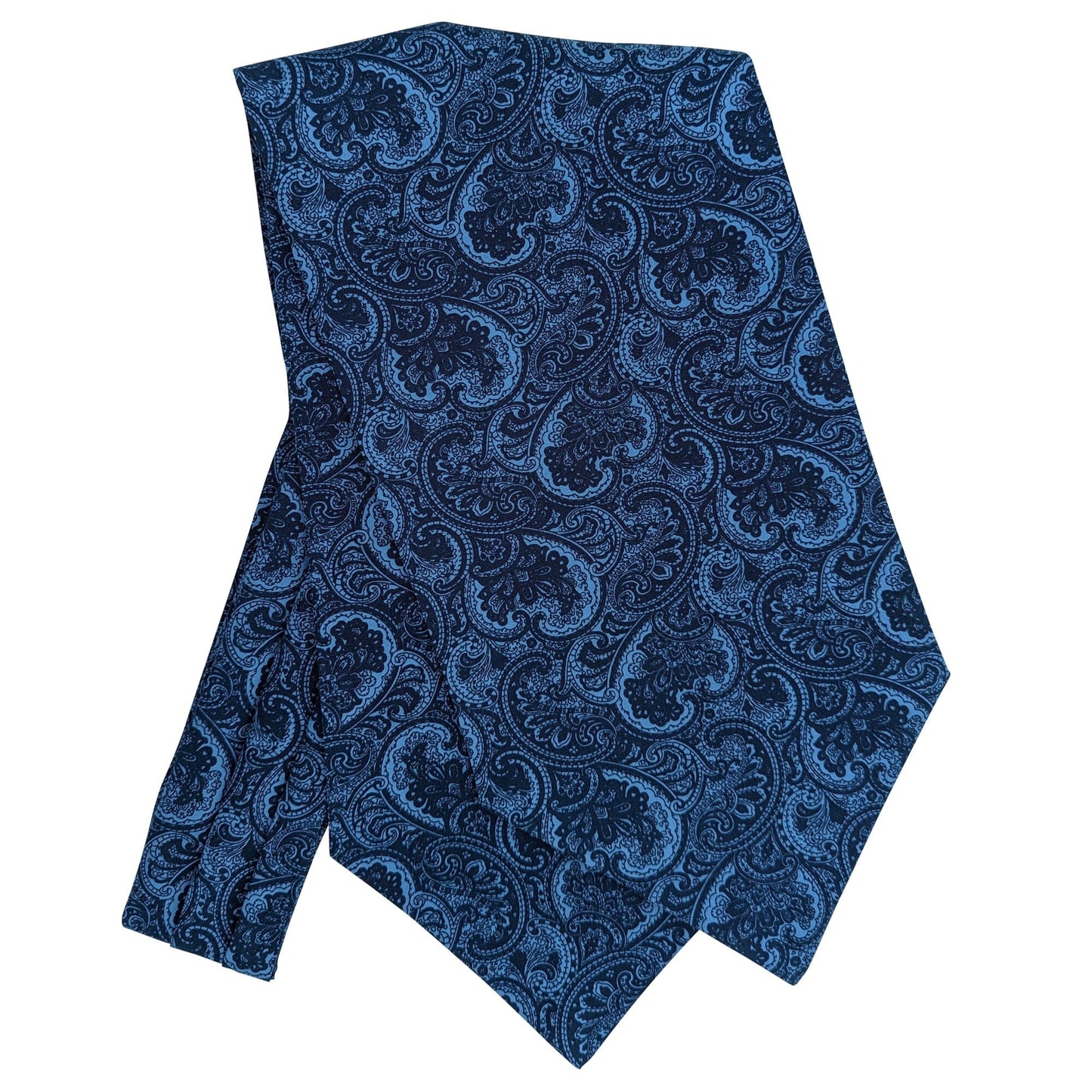 Blue Floral Paisley Cotton Cravat - Cravats - - THREADPEPPER