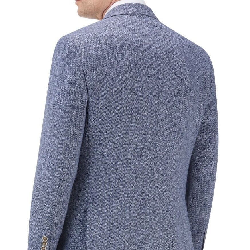 Blue Herringbone Jacket - STOCK CLEARANCE - Blazers & Jackets Sale - - THREADPEPPER